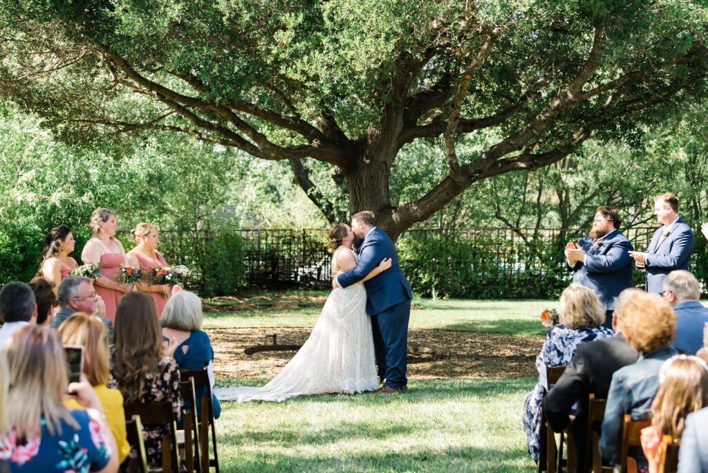 Tree Ceremony Outdoor Wedding at Blue Ridge Kitchen Sebastopol California 