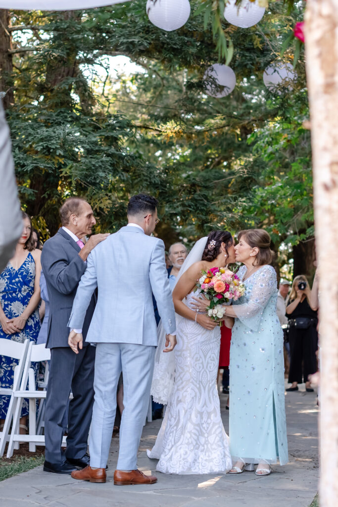 Outdoor wedding ceremony at Vine Hill House in Sebastopol. 
