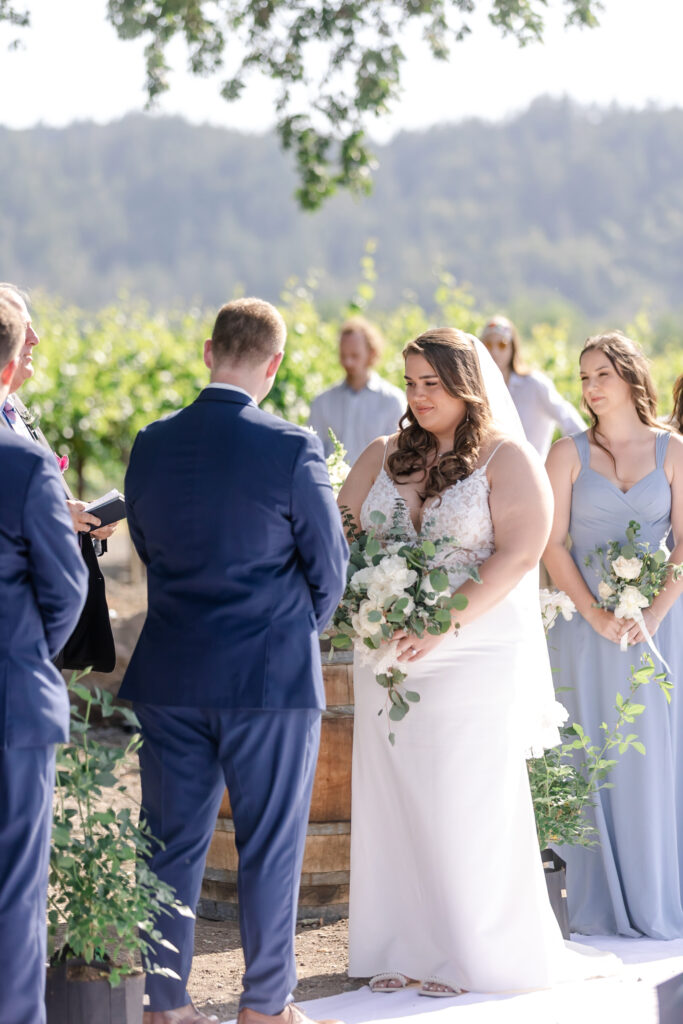 Vows at deLorimier Winery Wedding Venue in Sonoma County.