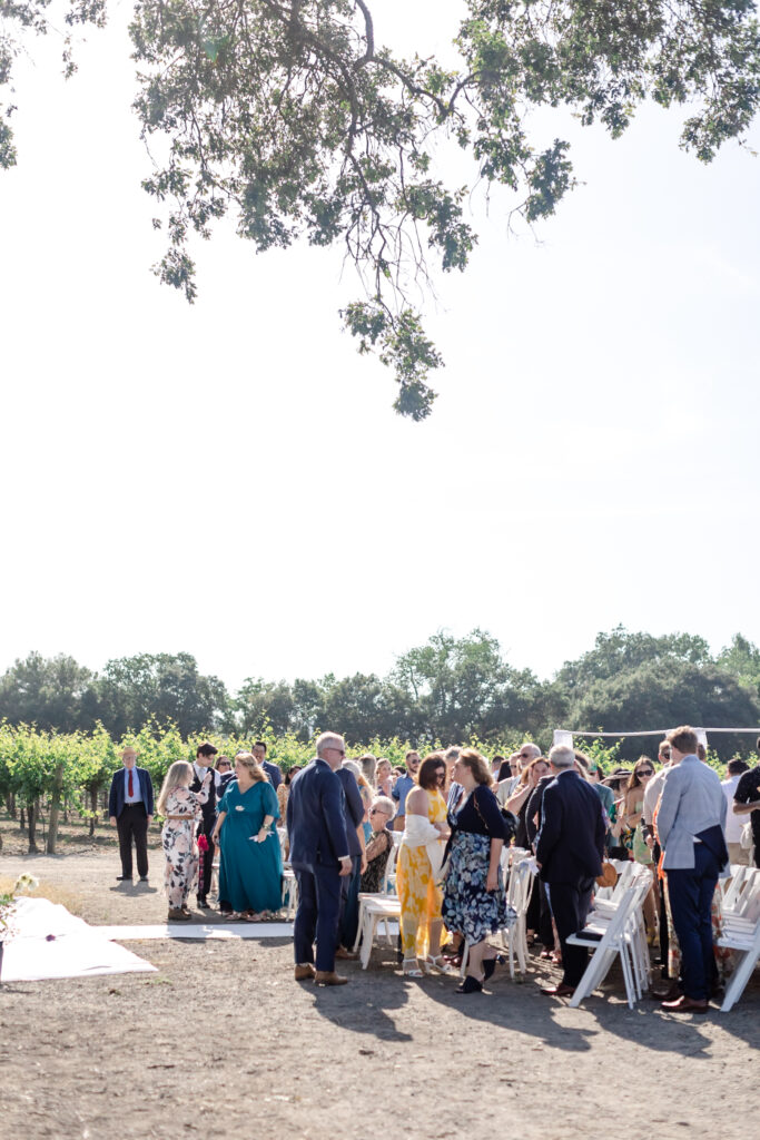 Guests celebrate at deLorimier Winery Wedding Venue in Sonoma County.