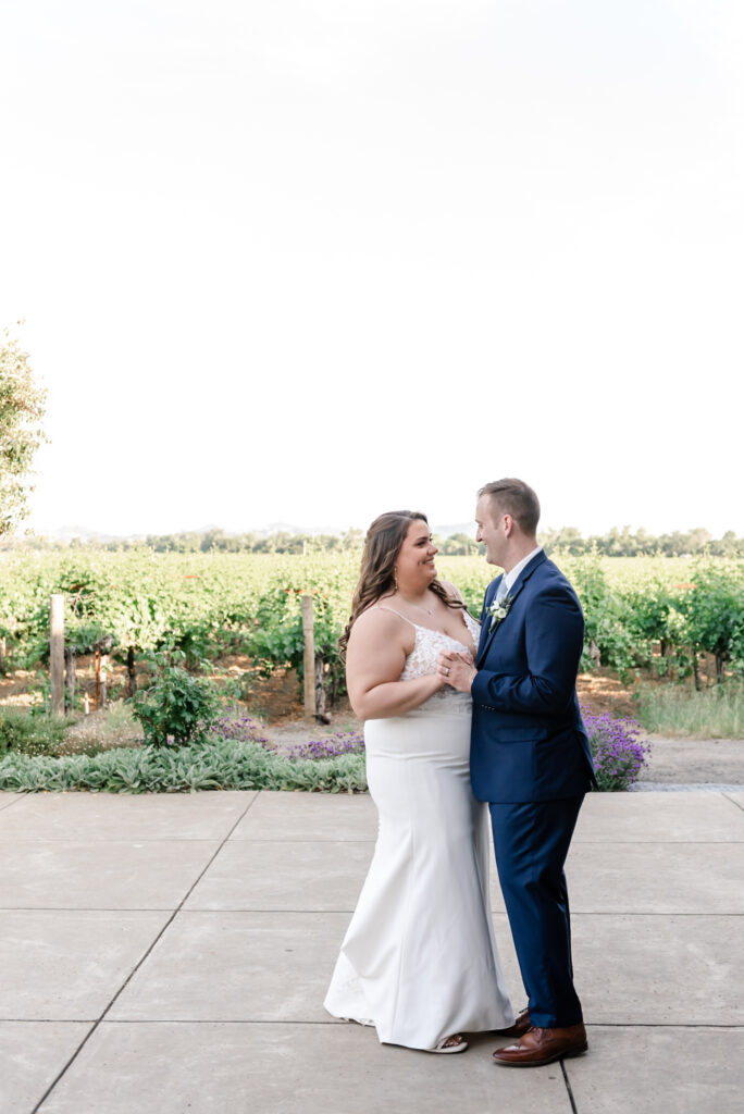 First dance at deLorimier Winery Wedding Venue in Sonoma County.