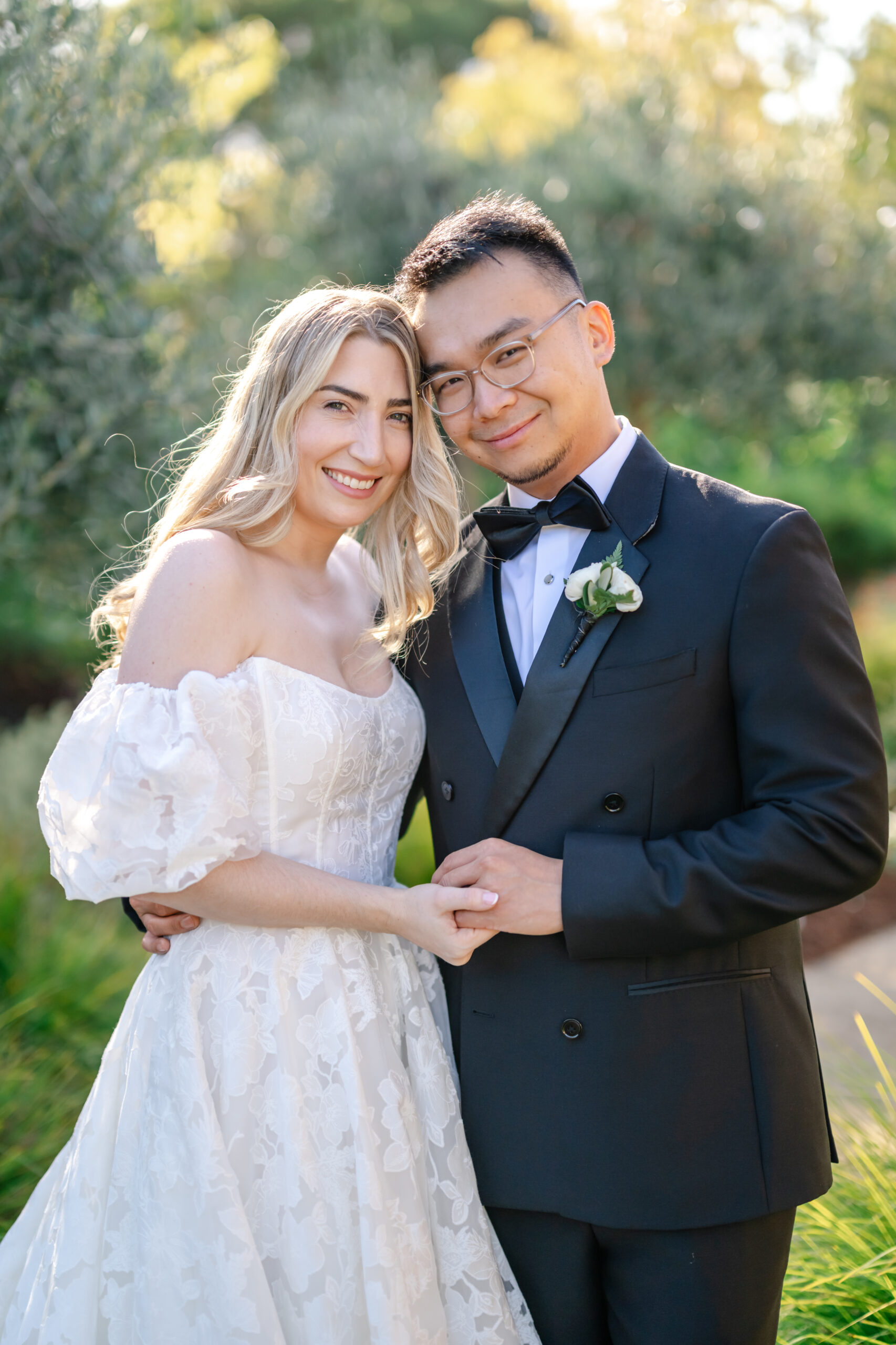 Couples backyard wedding portraits