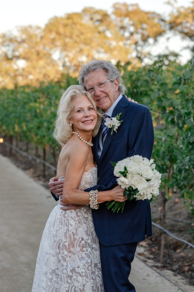 Bride and groom at Sonoma wedding venue, Montage Healdsburg.