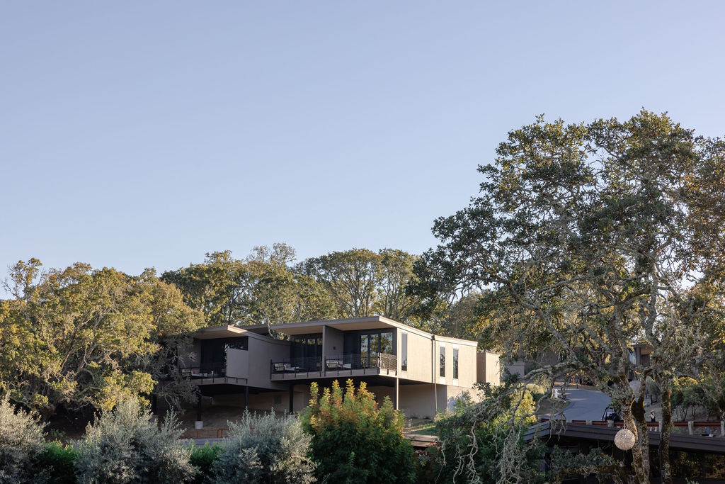 Montage Healdsburg resort surrounded by oak trees and rolling hills, a luxury wine country wedding venue in Sonoma County